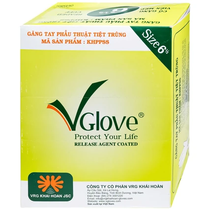 Găng tay phẫu thuật 6.5 Vglove dùng trong quá trình khám, chẩn đoán điều trị và phẫu thuật