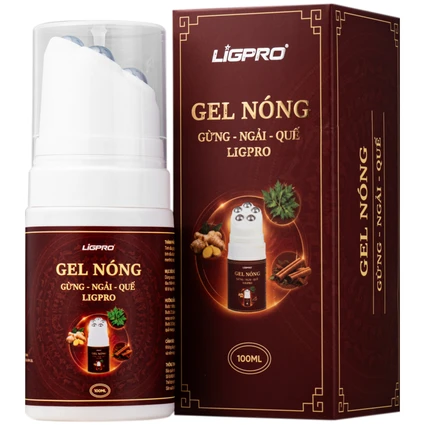 Gel nóng con lăn massage Gừng - Ngải - Quế Ligpro giúp làm ấm, giảm đau nhức, thư giãn cơ bắp (100ml)
