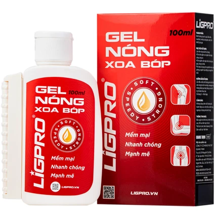 Gel nóng xoa bóp Ligpro hỗ trợ giảm đau cơ xương khớp, thư giãn cơ bắp (Thảo dược thiên nhiên) (100ml)