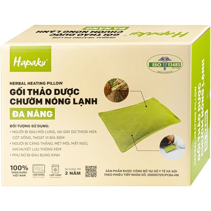 Gối thảo dược chườm nóng lạnh đa năng Hapaku giúp giảm nhức mỏi, thư giãn cơ thể - kích thước 27*17cm (dùng lò vi sóng)
