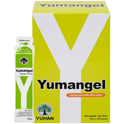 Hỗn dịch uống Yumangel Yuhan kháng acid và cải thiện loét dạ dày - tá tràng (20 gói x 15ml) 