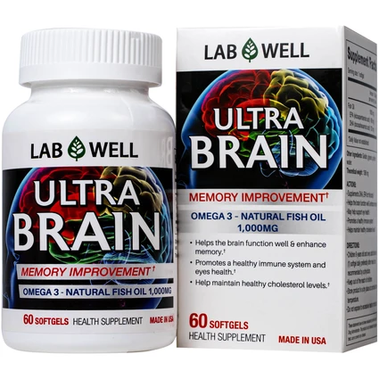 Viên uống bổ não, tốt cho mắt và tim mạch Ultra Brain Lab Well (60 viên)
