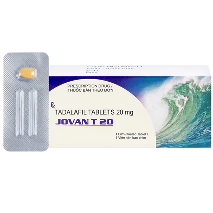 Viên nén Jovan T 20 Cadila điều trị rối loạn cương dương (1 vỉ x 1 viên)