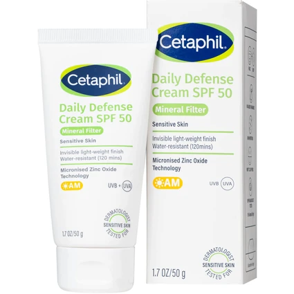 Kem chống nắng dưỡng ẩm 2in1 Cetaphil Daily Defense Cream SPF 50 50g