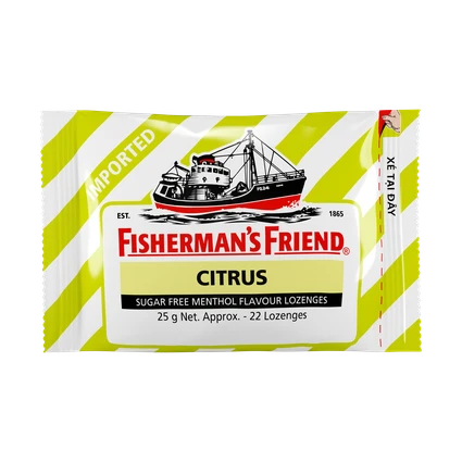 Kẹo Con Tàu Vị Cam Chanh Fisherman's Friend 25g/22g