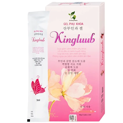 Gel phụ khoa Kingluub (5 tuýp x 3ml) hỗ trợ điều trị, giảm viêm nhiễm, bôi trơn, làm mềm vùng âm đạo