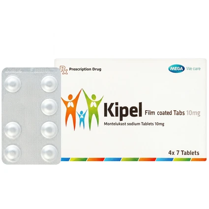 Viên nén Kipel 10mg MEGA We care phòng và điều trị hen phế quản, co thắt phế quản (4 vỉ x 7 viên)