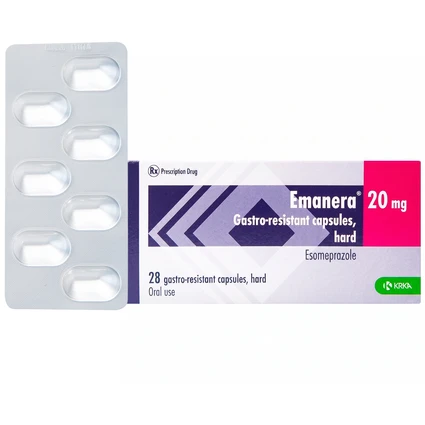 Thuốc Emanera 20mg KRKA điều trị trào ngược dạ dày thực quản (4 vỉ x 7 viên)
