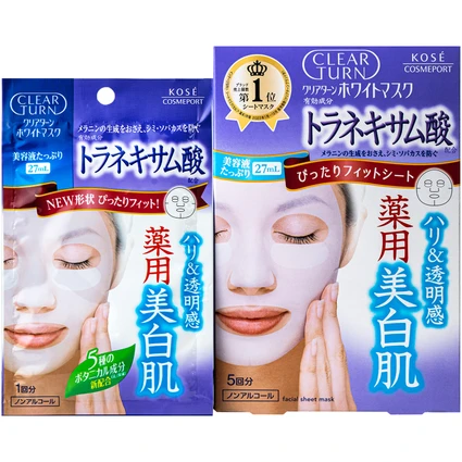 Mặt nạ Clear Turn Tranexamic Acid giúp dưỡng sáng da (Hộp 5 miếng)