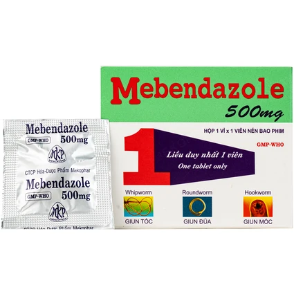 Viên nén Mebendazole 500mg Mekophar điều trị nhiễm một hay nhiều loại giun (1 viên)