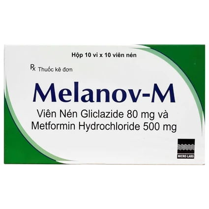 Viên nén Melanov-M Micro điều trị đái tháo đường típ 2 (10 vỉ x 10 viên)