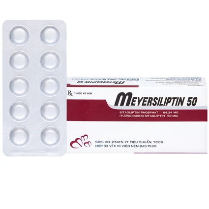 Viên nén Meyersiliptin 50 Meyer - BPC hỗ trợ chế độ ăn kiêng, kiểm soát đường huyết (3 vỉ x 10 viên)