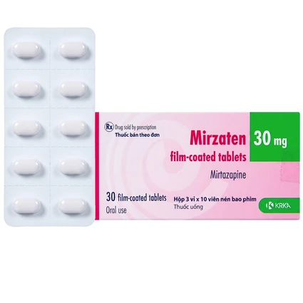 Viên nén Mirzaten 30mg KRKA điều trị trầm cảm (3 vỉ x 10 viên)
