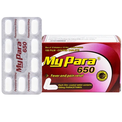 Thuốc My Para 650mg S.P.M hỗ trợ giảm đau hạ sốt (10 vỉ x 10 viên)