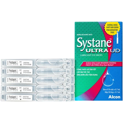 Nhỏ Mắt Systane Ultra Ud Alcon (30 ống x 0.7ml) Giảm Kích Ứng, Giảm Khô Mắt Nhanh Chóng, Giữ Ẩm Và Cấp Ẩm Tức Thì