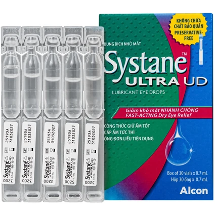 Nhỏ Mắt Systane Ultra Ud Alcon (30 ống x 0.7ml) Giảm Kích Ứng, Giảm Khô Mắt Nhanh Chóng, Giữ Ẩm Và Cấp Ẩm Tức Thì