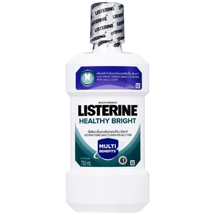 Nước súc miệng cho răng trắng sáng tự nhiên Listerine healthy bright 750ml