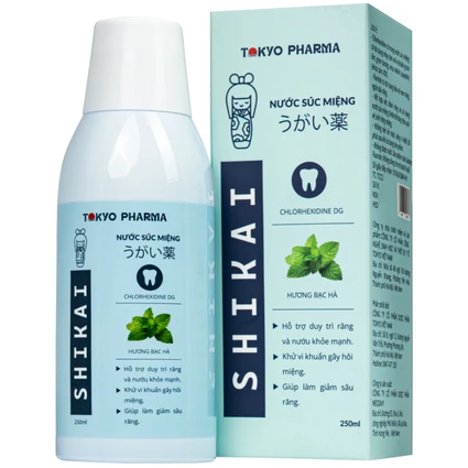 Nước Súc Miệng Shikai Tokyo Pharma - Phòng Ngừa Virus, Vi Khuẩn, Hỗ Trợ Điều Trị Viêm Nướu, Viêm Lợi, Nha Chu (250ml)