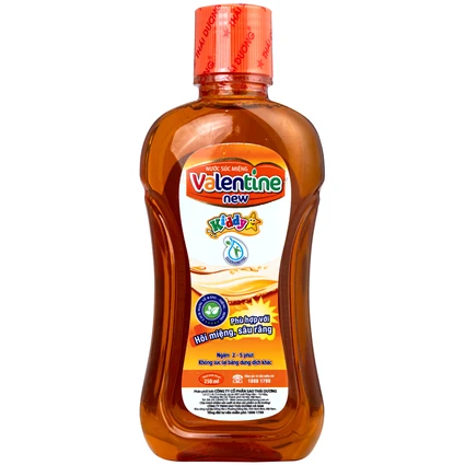 Nước súc miệng trẻ em ngừa sâu răng Valentine Kiddy Thái Dương 250ml