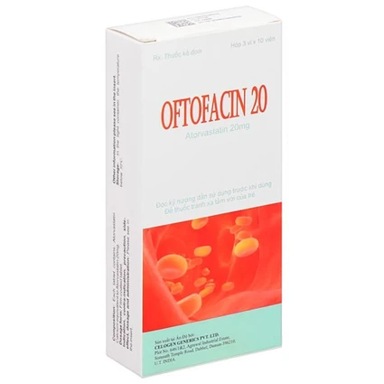 Thuốc Oftofacin 20mg Celogen Pharma hỗ trợ chế độ ăn kiêng, giảm cholesterol (3 vỉ x 10 viên)