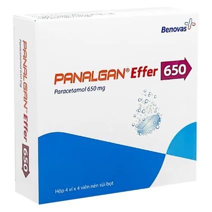 Thuốc Panalgan Effer 650 Benovas giảm đau, hạ sốt (4 vỉ x 4 viên)