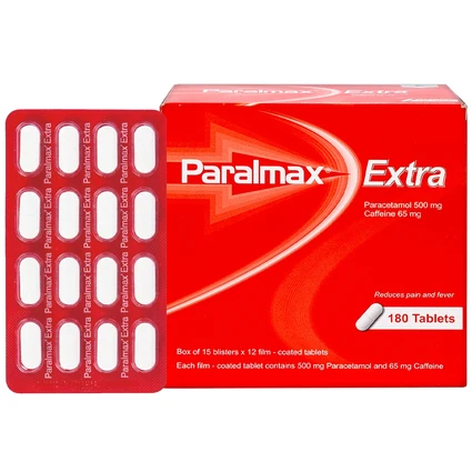 Viên nén Paralmax Extra 500mg/65mg Boston giảm đau nhẹ đến trung bình và hạ sốt  (15 vỉ x 12 viên)