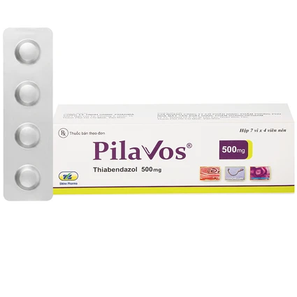 Thuốc Pilavos 500mg Usarichpharm điều trị bệnh giun lươn, ấu trùng giun di chuyển dưới da (7 vỉ x 4 viên)