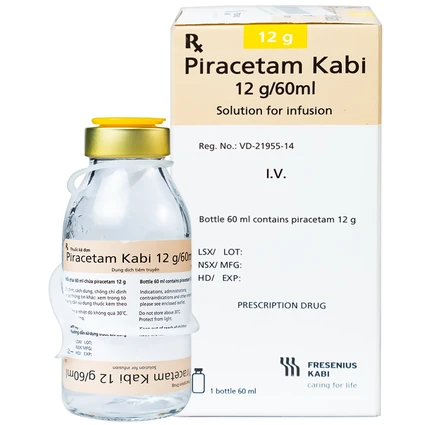 Dịch truyền Piracetam Kabi 12g/60ml Fresenius Kabi điều trị triệu chứng chóng mặt (60ml)