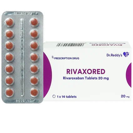 Thuốc Rivaxored 20mg Dr.Reddy's phòng ngừa thuyên tắc huyết khối tĩnh mạch (1 vỉ x 14 viên)