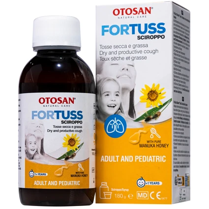 Siro ho Fortuss Otosan 180g hỗ trợ làm dịu cơn ho hiệu quả, bảo vệ niêm mạc
