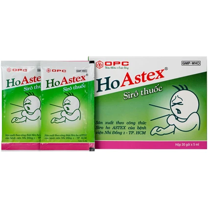 Siro HoAstex OPC điều trị ho, giảm ho trong viêm họng, viêm phế quản (30 gói x 5ml)