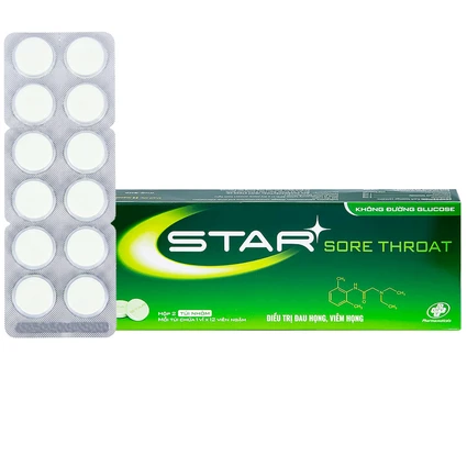 Viên ngậm Star Sore Throat OPV không đường điều trị đau họng, viêm họng (2 vỉ x 12 viên)