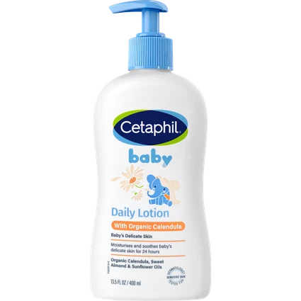Sữa dưỡng da dành cho bé Cetaphil Baby Daily Lotion with Organic Calendula tinh chất hoa cúc giúp tăng cường dưỡng ẩm, bảo vệ da (400ml)