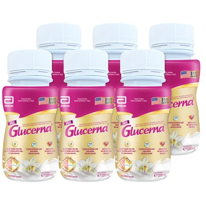 Sữa Glucerna Abbott hương vani bổ sung dinh dưỡng đặc biệt cho người đái tháo đường (1 lốc x 6 chai)