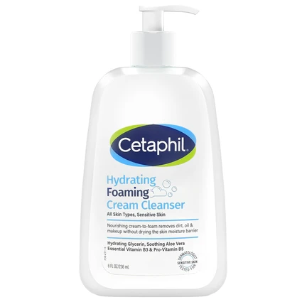 Sữa rửa mặt Cetaphil Hydrating Foaming Cream Cleanser dưỡng ẩm, làm sạch nhẹ nhàng cho da mặt (236ml)