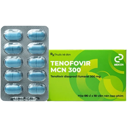 Thuốc Tenofovir MCN 300mg Medcen điều trị nhiễm HIV-1 ở người lớn (6 vỉ x 10 viên)