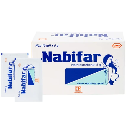 Thuốc bột Nabifar Pharmedic dùng vệ sinh phụ nữ (10 gói x 5g)