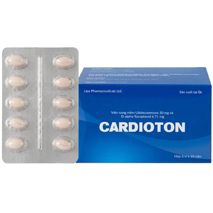 Thuốc Cardioton Lipa Pharma điều trị suy tim, tăng huyết áp, bổ sung năng lượng (6 vỉ x 10 viên) 