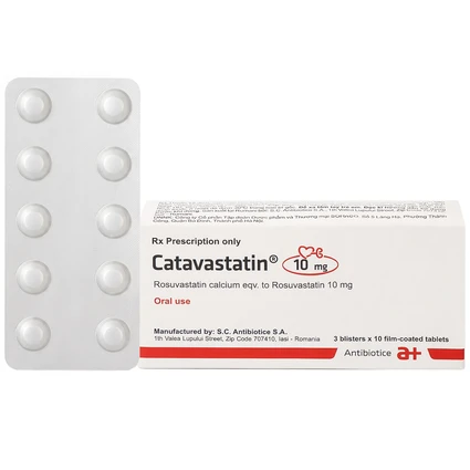 Thuốc Catavastatin 10mg S.C Antibiotice điều trị tăng cholesterol máu nguyên phát (3 vỉ x 10 viên)