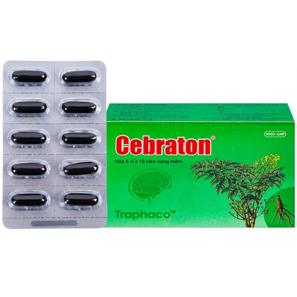 Thuốc Cebraton Traphaco bổ khí huyết, hoạt huyết dưỡng não (5 vỉ x 10 viên)