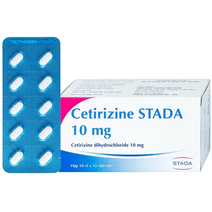 Thuốc Cetirizine Stada 10mg điều trị viêm mũi dị ứng, mày đay (10 vỉ x 10 viên)