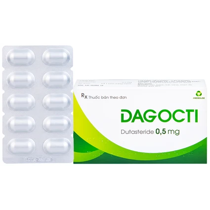 Thuốc Dagocti 0.5mg Medbolide điều trị và phòng ngừa sự tiến triển của bệnh tăng sản lành tính tuyến tiền liệt  (30 viên)
