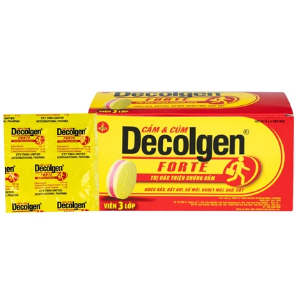 Thuốc Decolgen Forte United giảm các triệu chứng cảm cúm, sốt, đau họng, nghẹt mũi (30 vỉ x 4 viên)