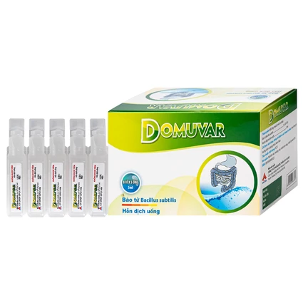 Thuốc Domuvar CPC1 điều trị và phòng ngừa rối loạn hệ vi sinh vật đường ruột (8 vỉ x 5 ống)