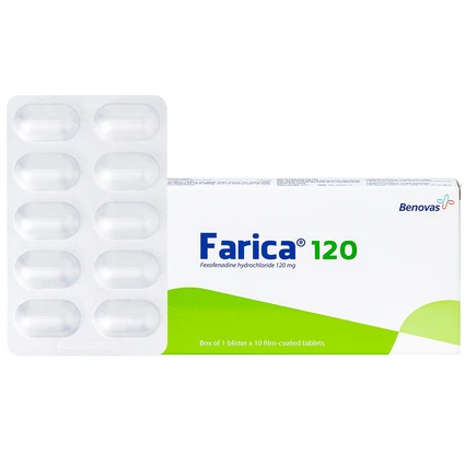 Thuốc Farica 120 Benovas điều trị viêm mũi dị ứng theo mùa (1 vỉ x 10 viên)