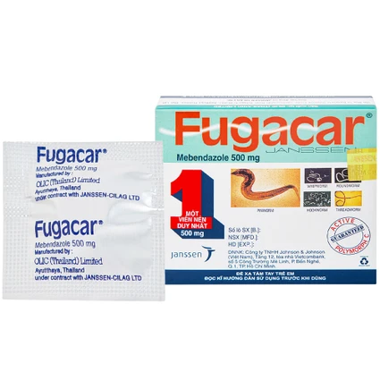 Thuốc Fugacar Janssen không vị điều trị nhiễm một hoặc nhiều loại giun đường ruột (1 viên)
