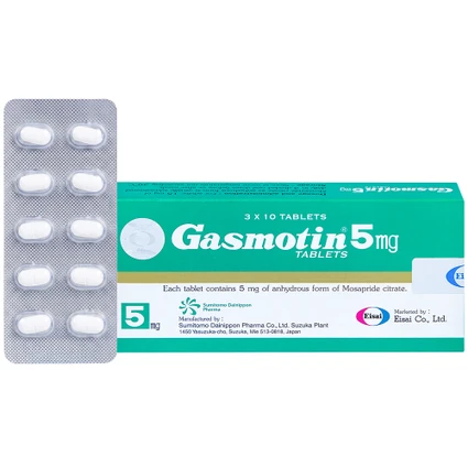 Thuốc Gasmotin 5mg Eisai điều trị viêm dạ dày mạn tính (3 vỉ x 10 viên)