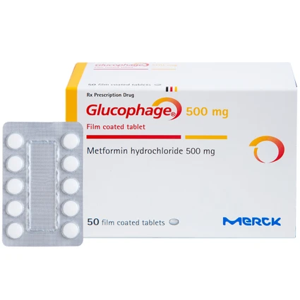 Thuốc Glucophage 500mg Merck điều trị đái tháo đường típ 2 (5 vỉ x 10 viên)