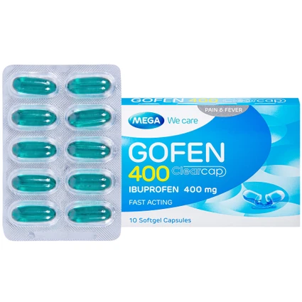 Thuốc Gofen 400 MEGA We care điều trị hạ sốt, giảm đau (5 vỉ x 10 viên)