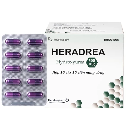 Thuốc Heradrea 500 Herabiopharm điều trị bệnh bạch cầu dòng tủy mạn tính (10 vỉ x 10 viên)